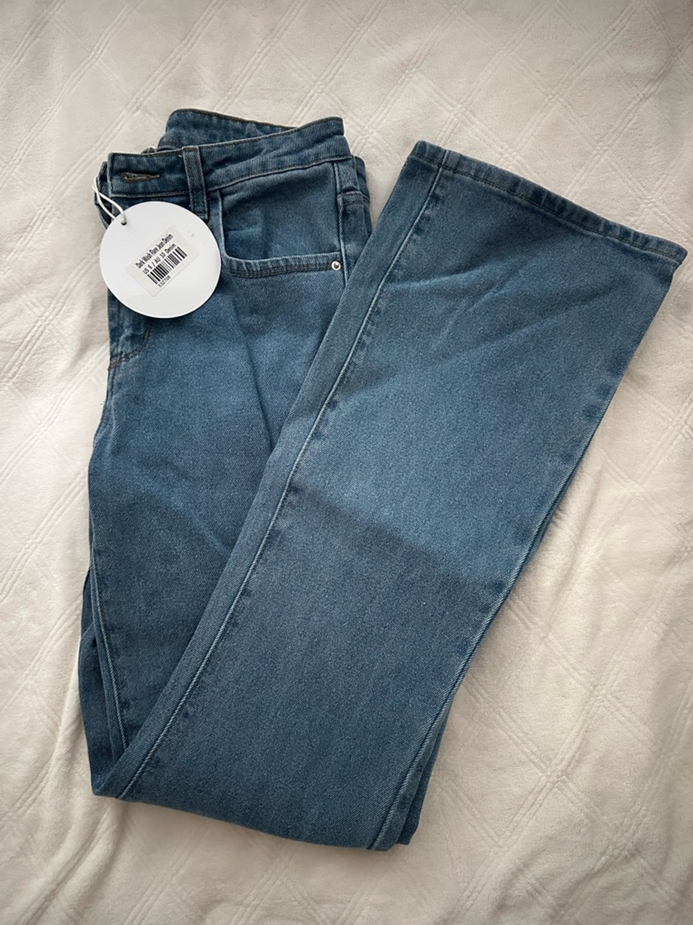 Princess Polly Mid-Rise Flared Blue Jeans